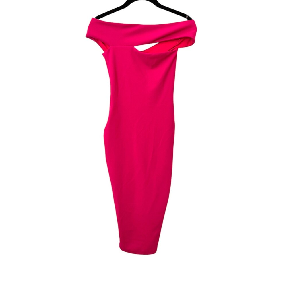 NOOKIE‎ Tyler Scuba Midi Dress in Hot Pink NWT Sz XS - Picture 2 of 5